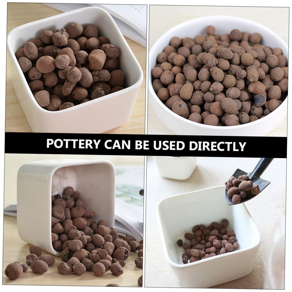 SHINEOFI Ceramsita para Jardinería 1kg, Piedras de Arcilla para Drenaje y Retención de Agua, Mejora el Crecimiento de Plantas y Cubre la Superficie de Macetas