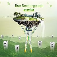 Vista 9 de EBL Paquete de 8 baterías recargables AAA, pilas AAA triples de 1100 mAh de alta capacidad, 1200 ciclos de recarga, batería AAA NiMH precargada