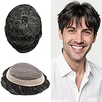 Vista 54 de Mens Toupee Hair Piece For Men Fine Mono Men Hair System Toupee For Men Hair Piece Real Human Hair System For Men Protesis Capilar Para Hombre 6x9