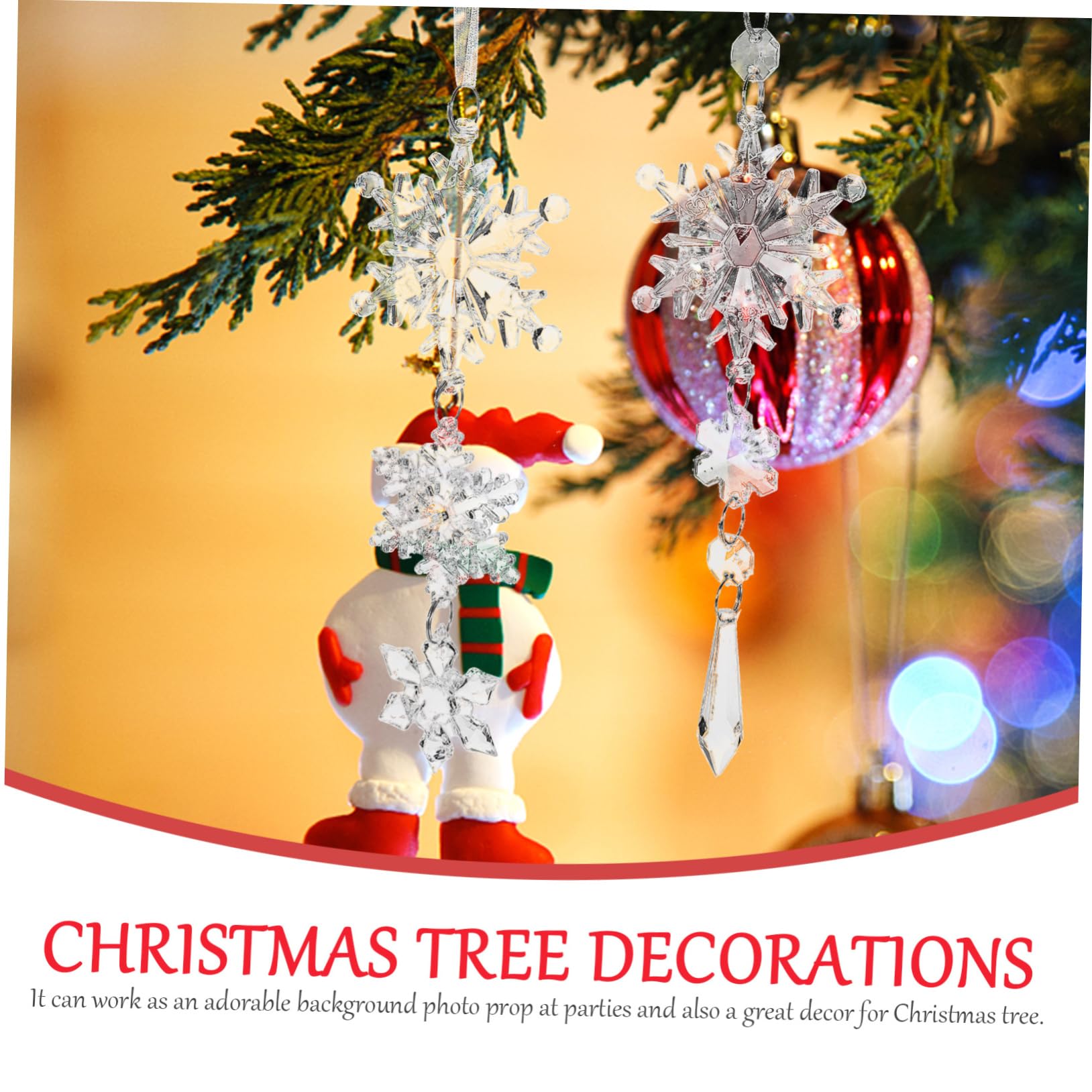 Gatuida 15piezas Adornos Colgantes De Acrílicos para Árbol De Navidad De Transparentes para Decoración Festiva para Colgar Ventanas y Paredes