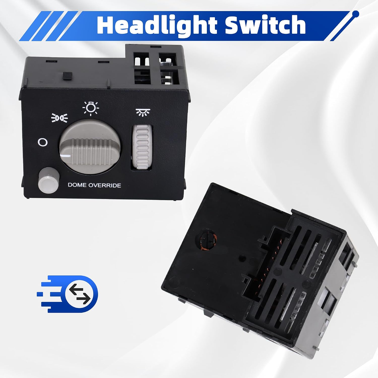 Headlight Switch 15755595 Dome Override Light Compatible with Chevy Silverado Suburban Avalanche Tahoe 1999-2002, GMC Sierra Yukon Replaces OE 15738843 D1534G Headlamp Dimmer Switch