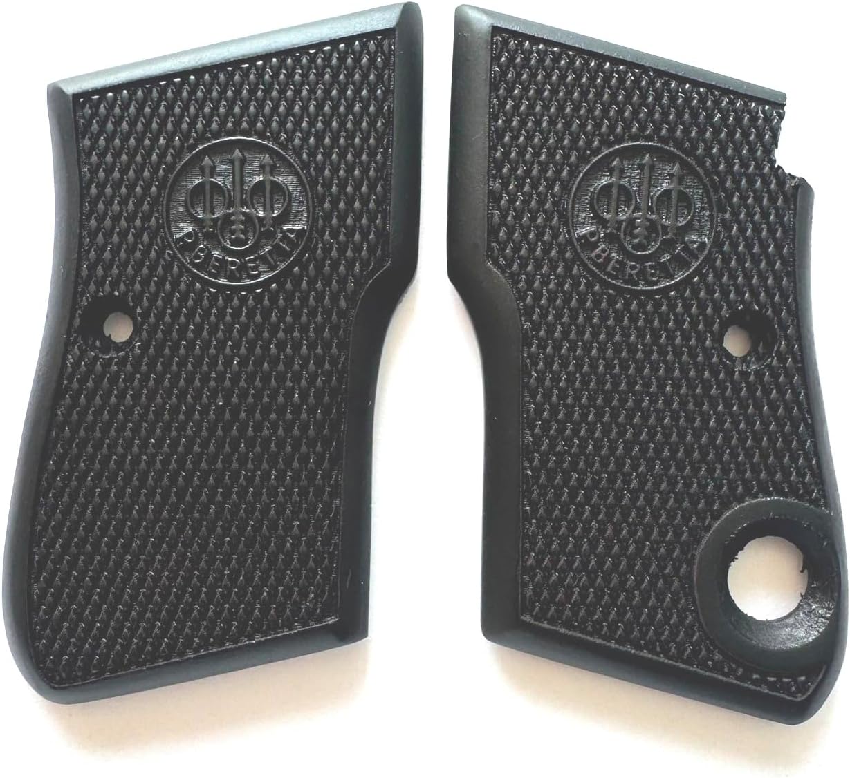FYFIIXN Hardwood Handgun Grips Compatible with Beretta 950 950B 950BS .22 Short .25 ACP Gold Grips Smooth Handmade Handraft Black Wood