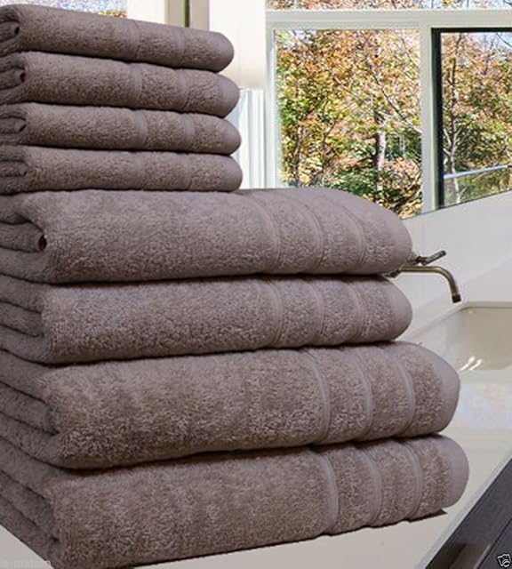 Casabella Luxury 100% Egyptian Cotton Towel Bale - 8 Pieces - 550 Gsm Xlarge Sizes_Beige_8 Pieces Set