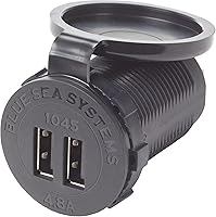 Vista 1 de Blue Sea Systems 1045 carga rápida 4.8A cargador dual USB Socket Mount, 12V/24V