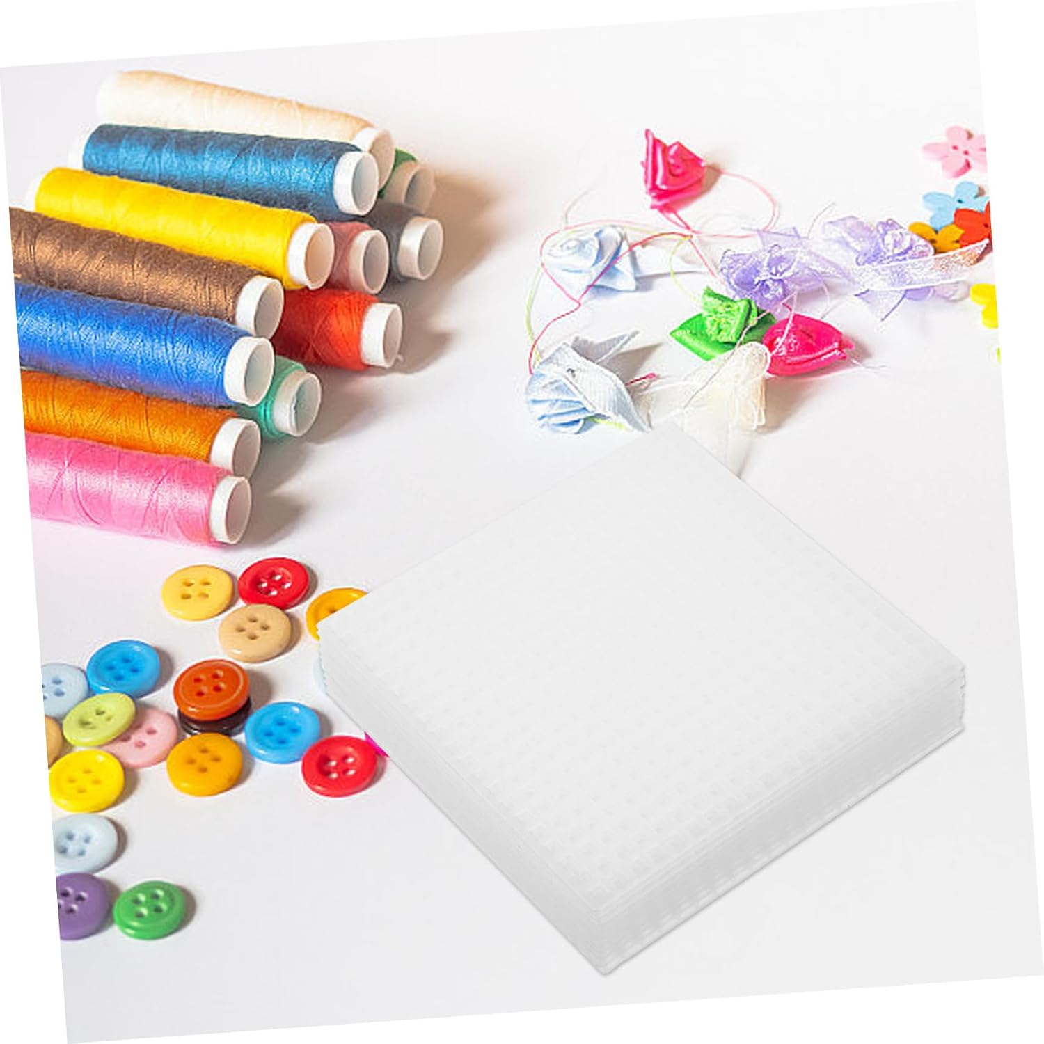 GARIOUANS 10pcs Multi-Function Plastic Mesh Sheets Cross Stitching Pads DIY Embroidery Mesh for Woven Bags