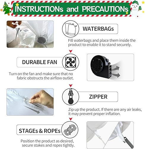 Miniatura 4 de DomKom Inflables de vaca de Navidad de 6 pies, animales lindos ganados lecheros, decoraciones al aire libre patio luces LED integradas grandes