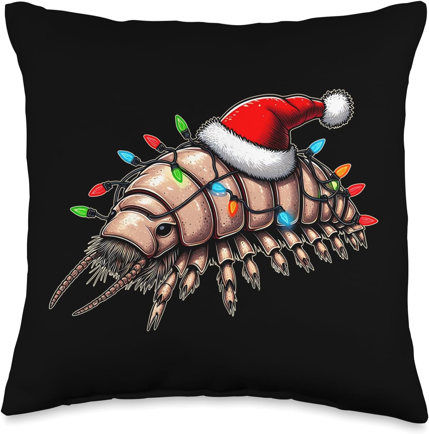 Isopod Funny Isopods Christmas Hat Xmas Throw Pillow