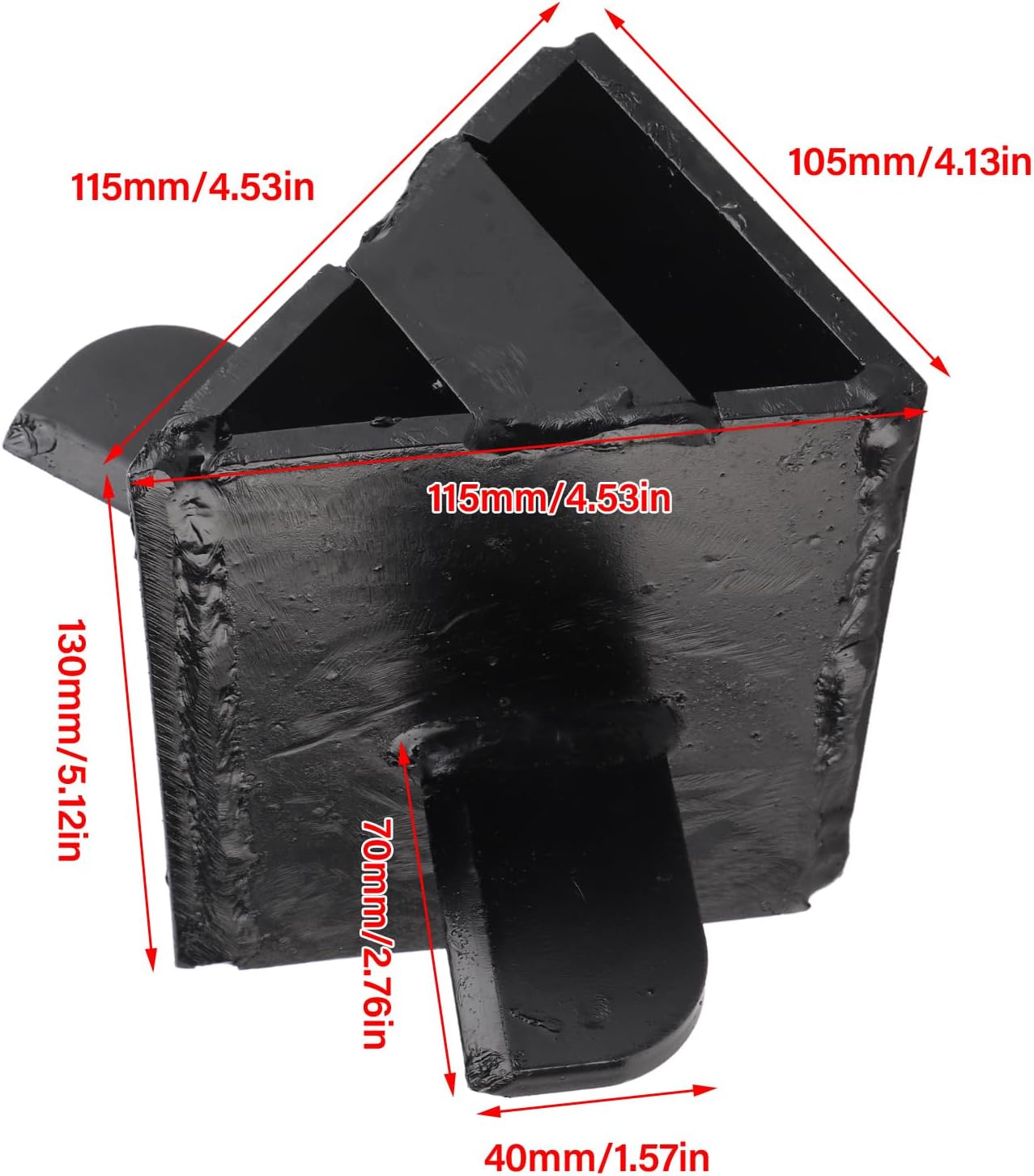 Ejoyous Hydraulic Wood Splitter Cutter Head, Electric Woodcutter Cross Cutter Head Steel Log Splitter Wedge for Horizontal Wood Splitters
