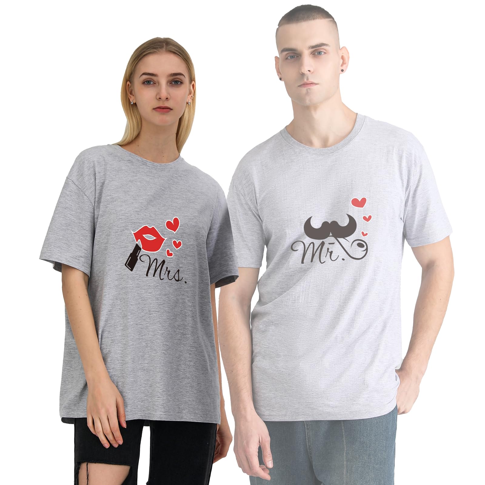 Matching Couple Shirt Mr Mrs Shirt, Matching Shirt for Just Married Couple (Pack of 1 Shirt)