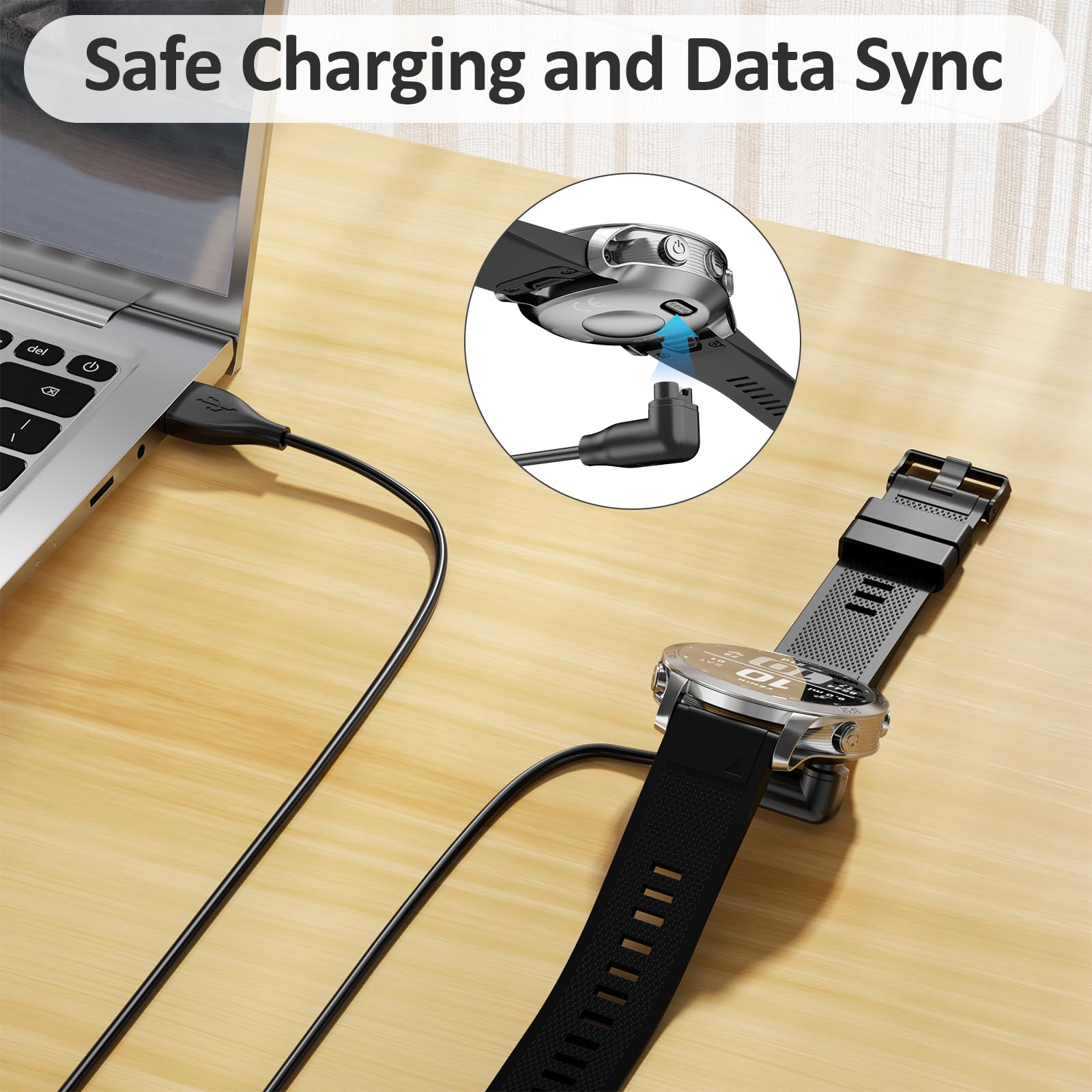 Wanme Chargeur Compatible Avec Garmin Venu Sq/Venu Sq 2/Venu Sq 2 Plus