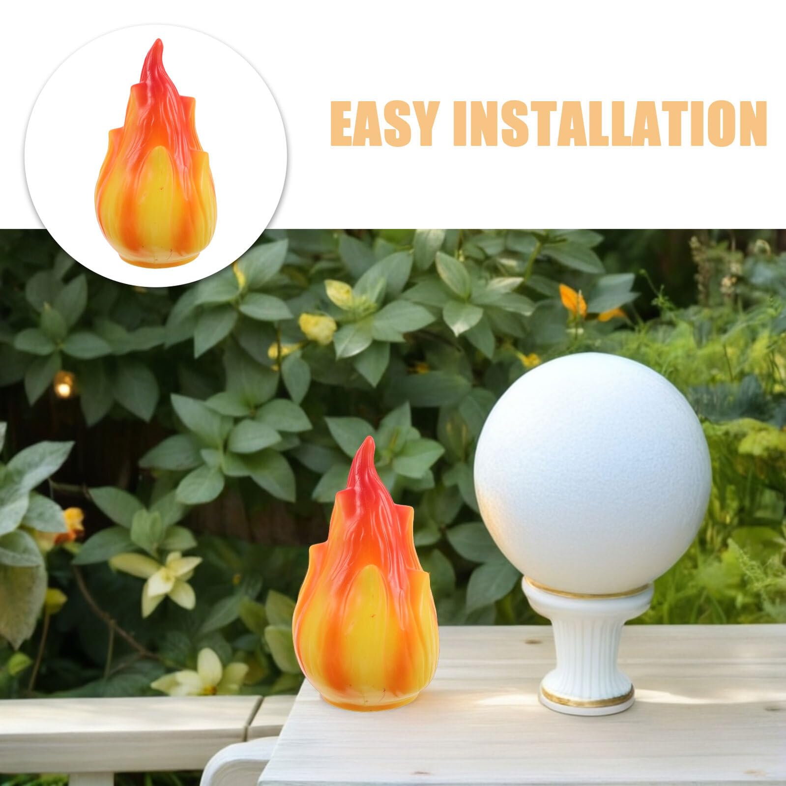 SUPVOX Pantalla de Lámpara Solar de Llama de Plástico Resistente para Exterior, 4 Unidades, Repuesto para Antorchas de Jardín y Luces Solares, Compatible Iluminación de Patio y