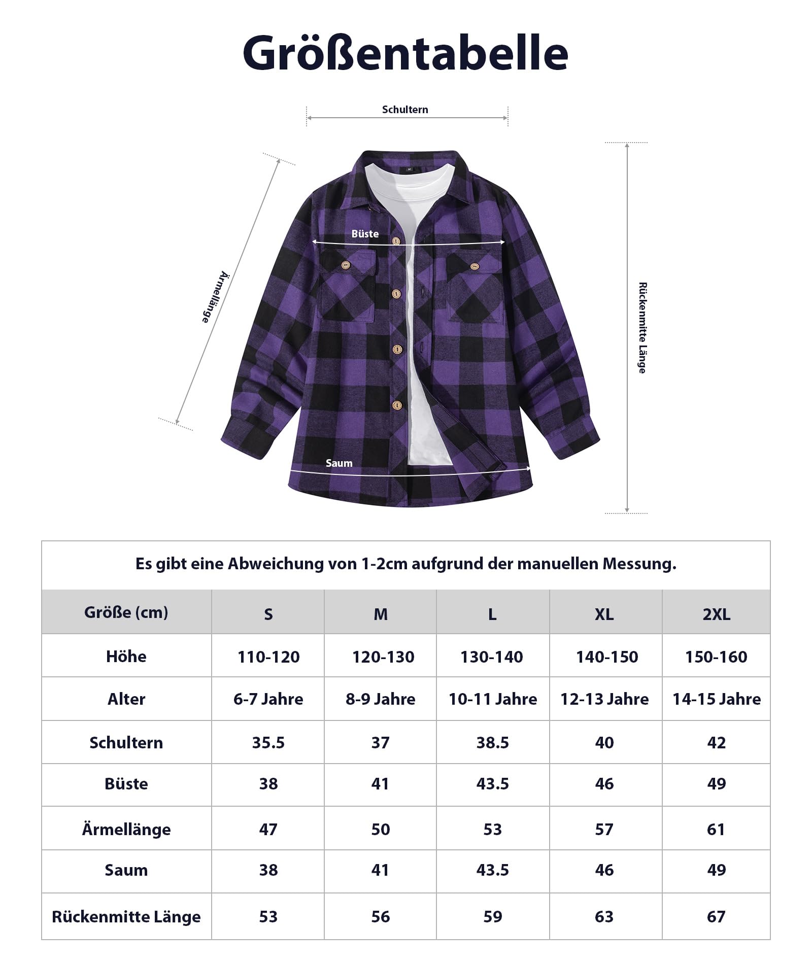 SwissWell Camicia a Quadri Ragazzi Ragazzo Flanella Camicie Bambini Bambino Maniche Lunghe Classica Autunno Inverno Camicia