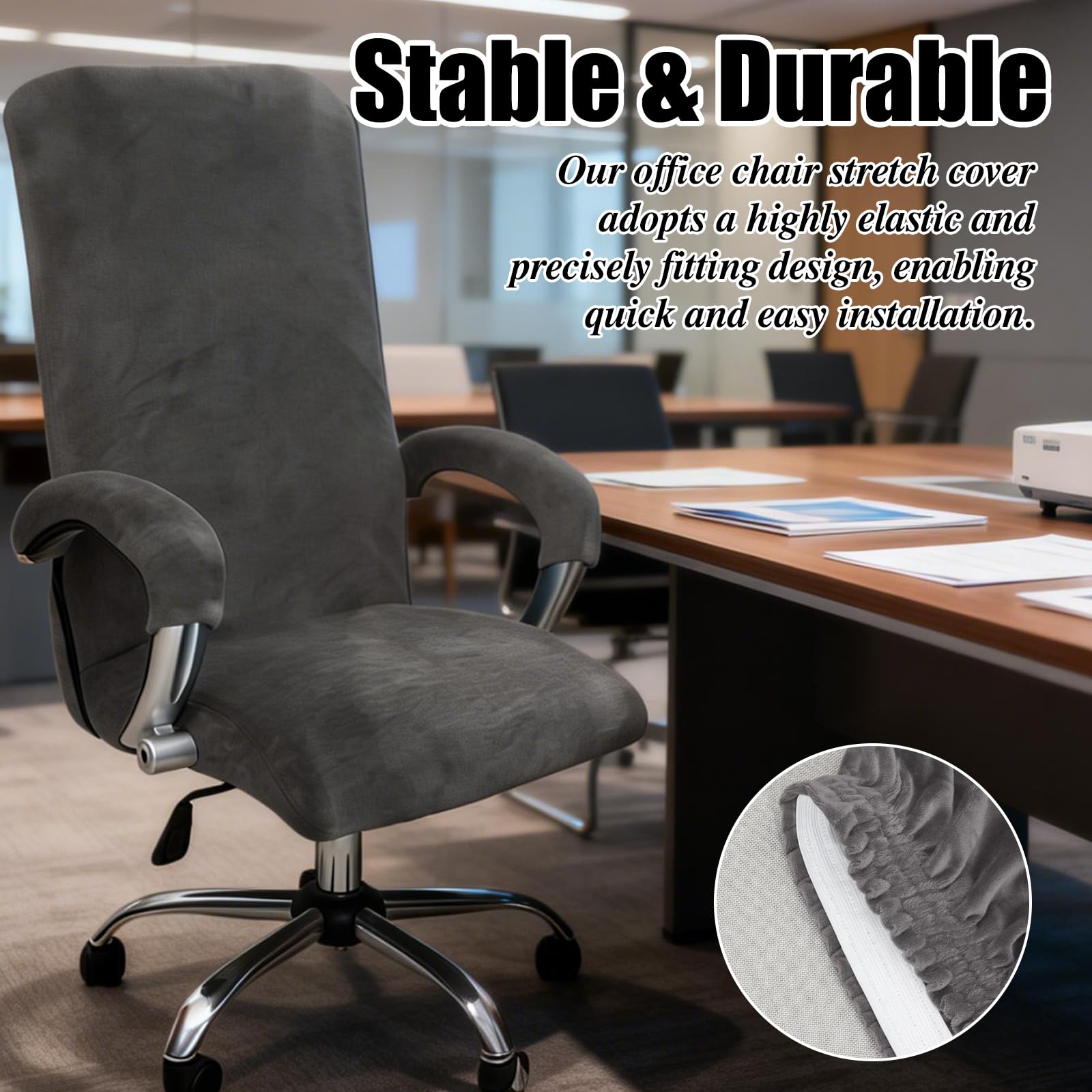 Coprisedia elastica per sedia da ufficio: rivestimento elasticizzato per sedia da gioco, design versatile, protezione completa per sedia girevole per ufficio e casa, multicolore, XL