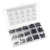 Vista 3 de Juego surtido de 540 tornillos métricos M2 M2.5 M3 M4 M5 de nylon Phillips de cabeza plana, tuercas hexagonales, arandelas planas (negro)