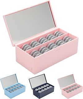 Daily Contact Lens Case - Travel Contact Case, Daily Lens Organizer, Flip Top Eye Contacts Carrier for Disposable Lenses & Dailies, Pink