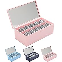 Daily Contact Lens Case - Travel Contact Case, Daily Lens Organizer, Flip Top Eye Contacts Carrier for Disposable Lenses &amp; Dailies, Pink