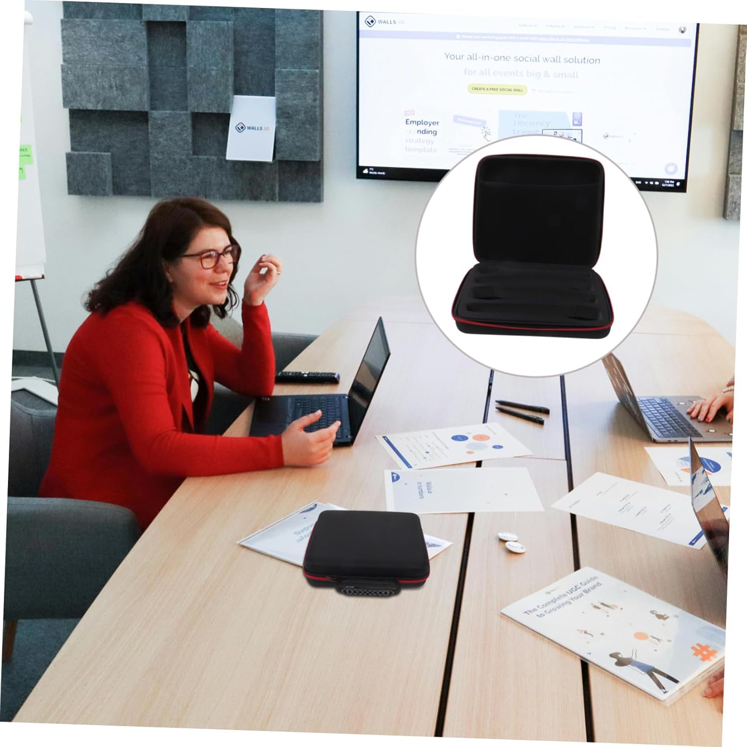 Portable EVA Microphone Carrying Case Handheld Shockproof Dustproof Water-resistant Mic Storage Bag with Zipper for Travel and Small Accessories