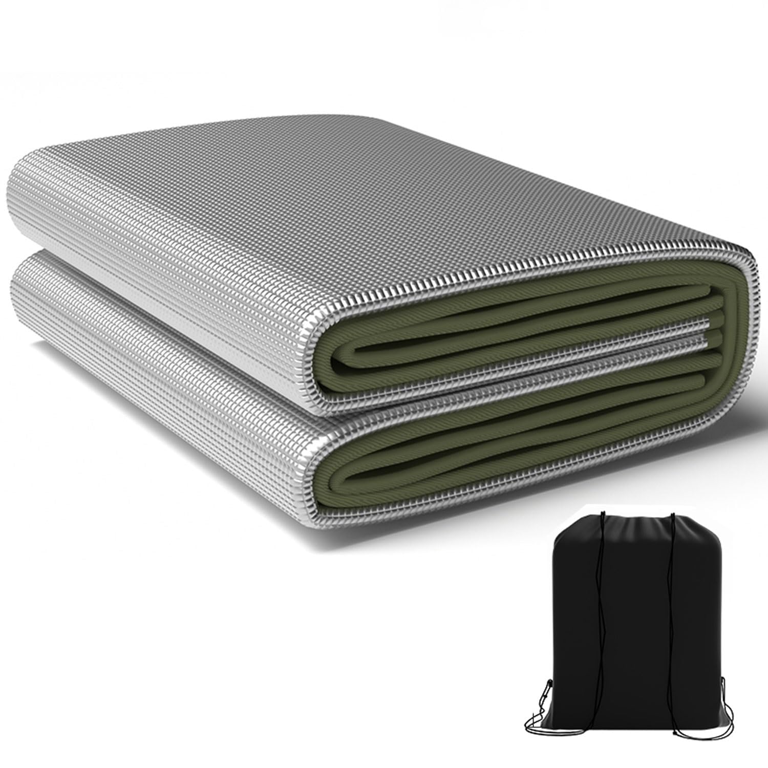 Esterilla de Camping de Aluminio, Estera de Camping de Papel de Aluminio, 9mm (0,9-3,0mx 2m), térmica Plegable de Doble Cara a Prueba de Humedad