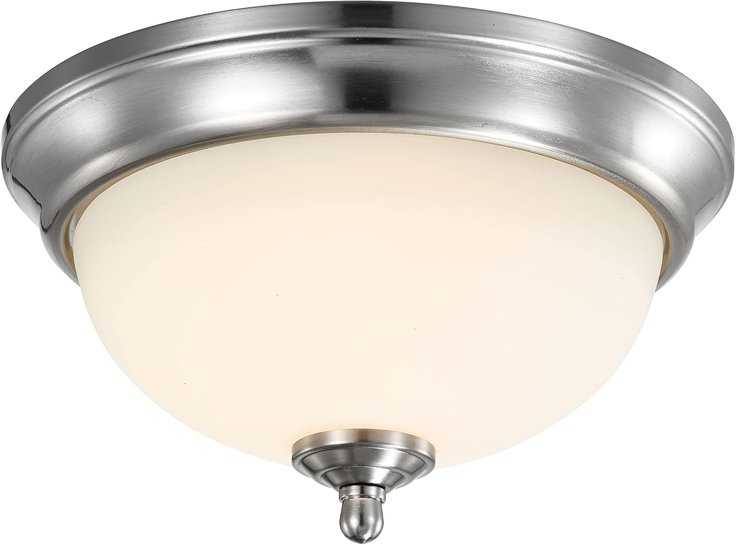Satco (62-1562 19 Watts, 11 Inch; Led Flush Mount Fixture; 3000K; Dimmable; Brushed Nickel; Frosted Glass Ceiling Lamp for Home Brushed Nickel Warm White Led 19W 11" Flush Mount 3000K (1 Pack)
