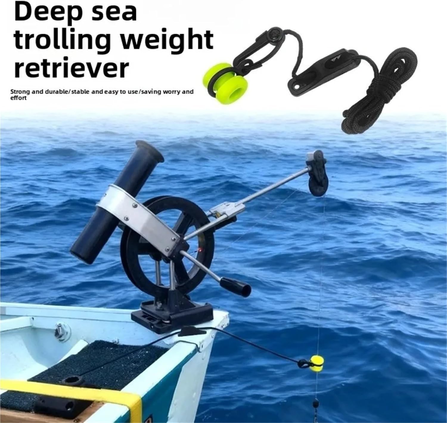 Fishing Downrigger Weight Snubber Versatile Kit Downrigger Weight Retriever with Snap Easy Install Fishing Rig Tool Fairlead Cleat Boat