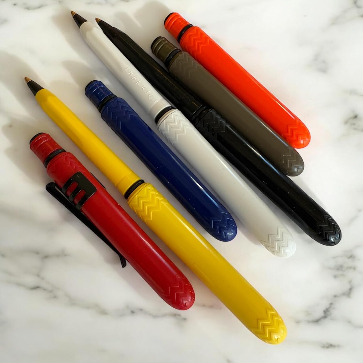 The USA Made Pocket Pen – 3 Pack with metal clips – compact, affordable, lightweight, EDC black ink ballpoint pen – mini pen that is waterproof and floats – carries small, writes big (Red)