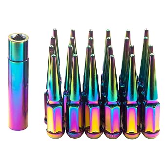 M14 x 1.5 Lug Nuts Spike Lug Nuts 4.4" Tall Acorn Lug Nut with 1 Socket Key Replacement for Silverado 1500 Sierra 1500 Tahoe Suburban Yukon for Ford F-150 F-250 F-350 Ranger24 PCS