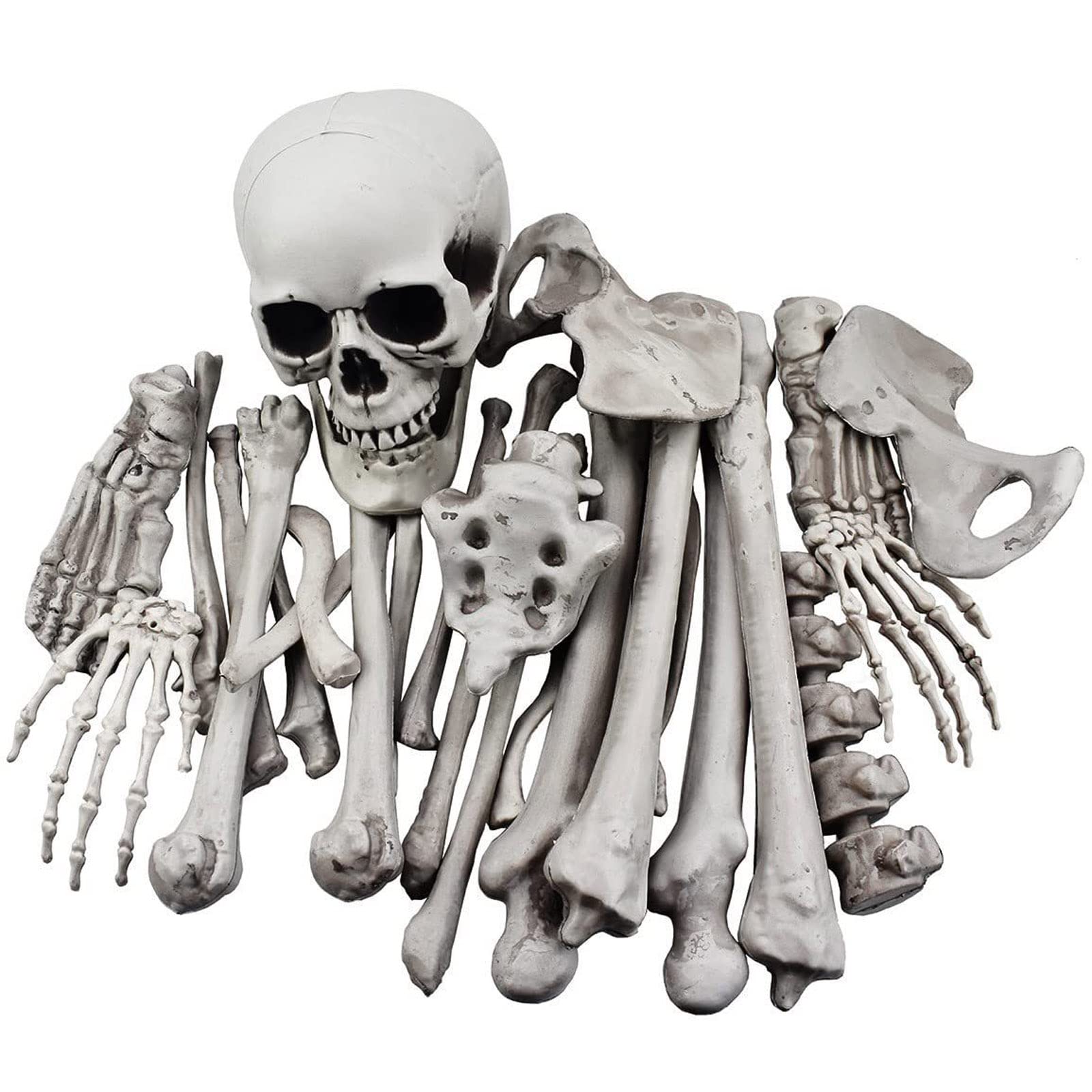 Figuras de esqueleto de Halloween – Juego de 28 piezas de hueso y calavera para decoración de cementerio