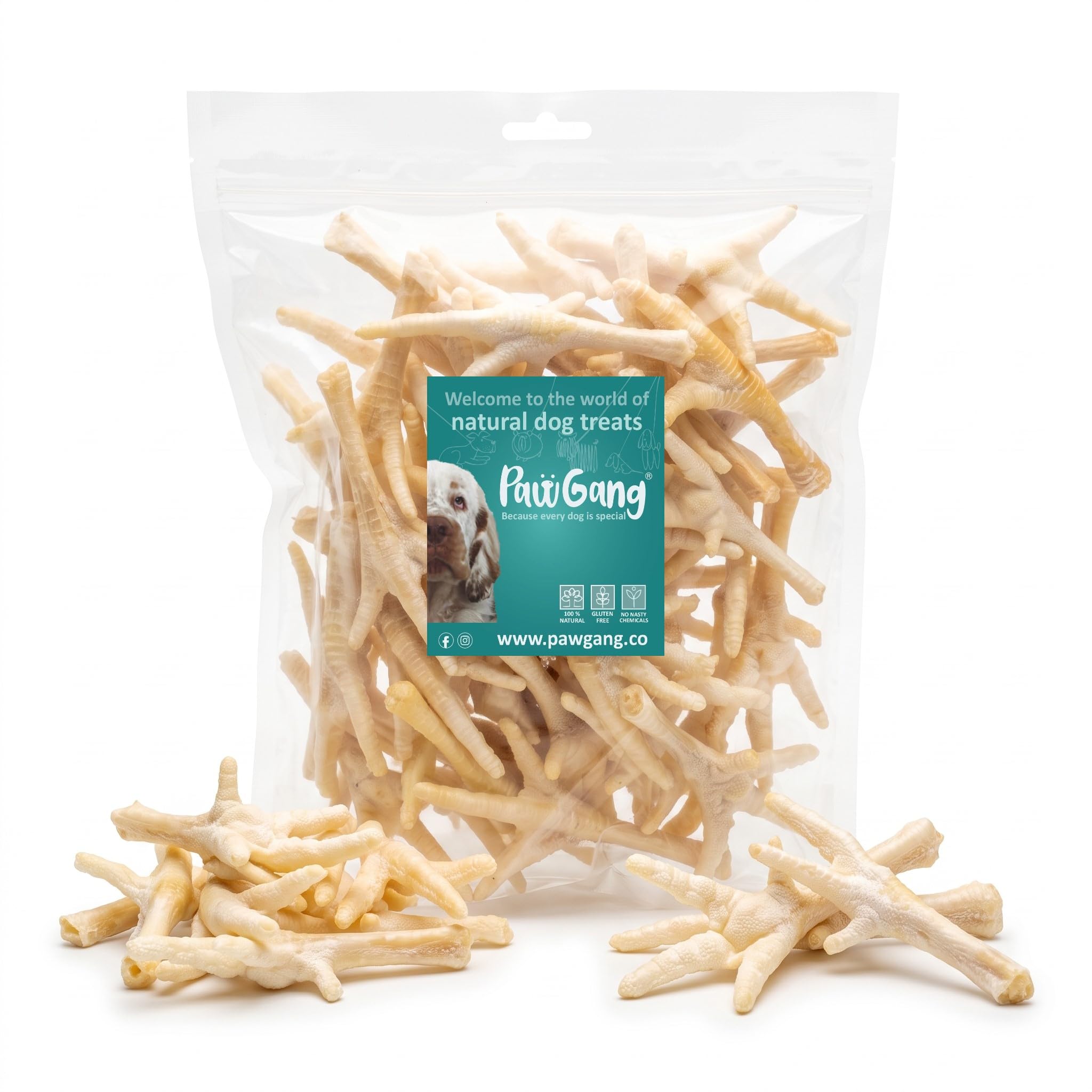 PawGang White Chicken Feet for Dogs 500g – Air Dried Natural Dog Treats