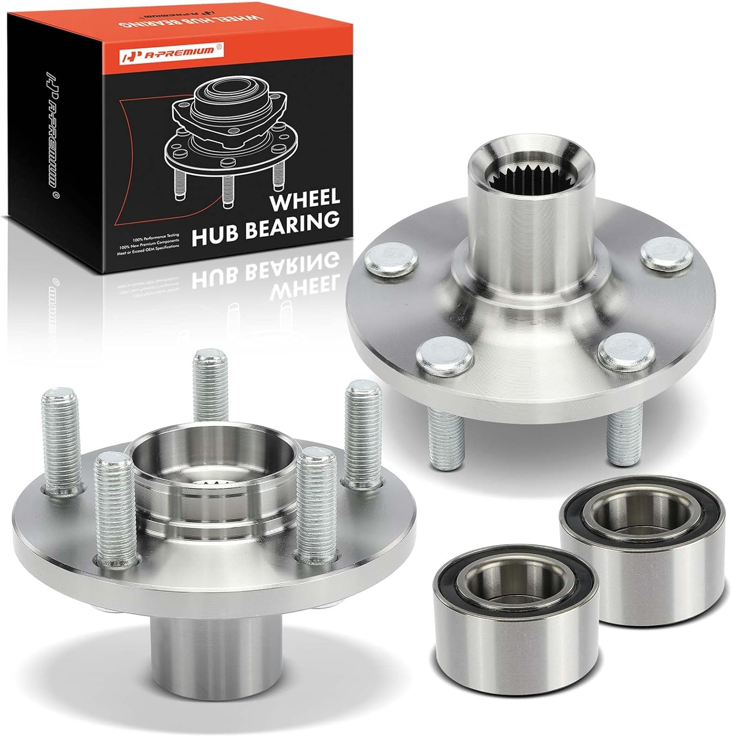 A-Premium 2 x Front Wheel Bearing and Wheel Hub Kit Compatible with Chrysler PT Cruiser 2002-2010, Neon 2002 & Dodge SX 2.0 2003-2005, Neon 2002-2005