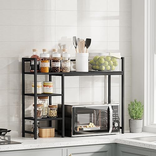 Miniatura 6 de Snughome Estante de escritorio, gabinete de escritorio de 38.6 pulgadas para monitor de computadora, estante organizador de escritorio, estante de