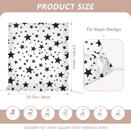 Miniatura 3 de Black and White Stars Decorative Chairs Covers for Wedding Banquets Anti-Dust Parson Chair Covers protectores para sillas de comedor Set of 6