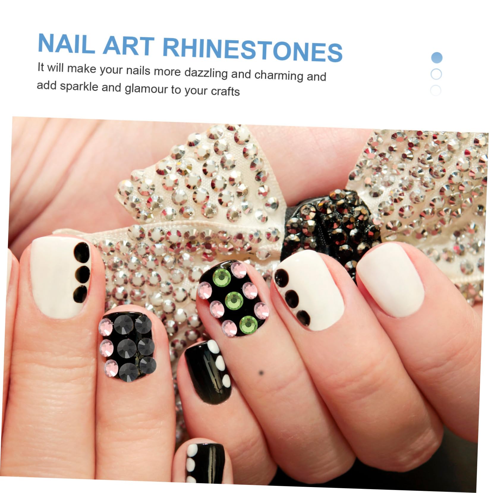 Healeved 4sets Strass Per Unghie Con Design Flatback Kit Di Decorazioni Per Nail Art e Progetti Fai Da Te Misti Comparti Accessori Per Manicure e Crafting