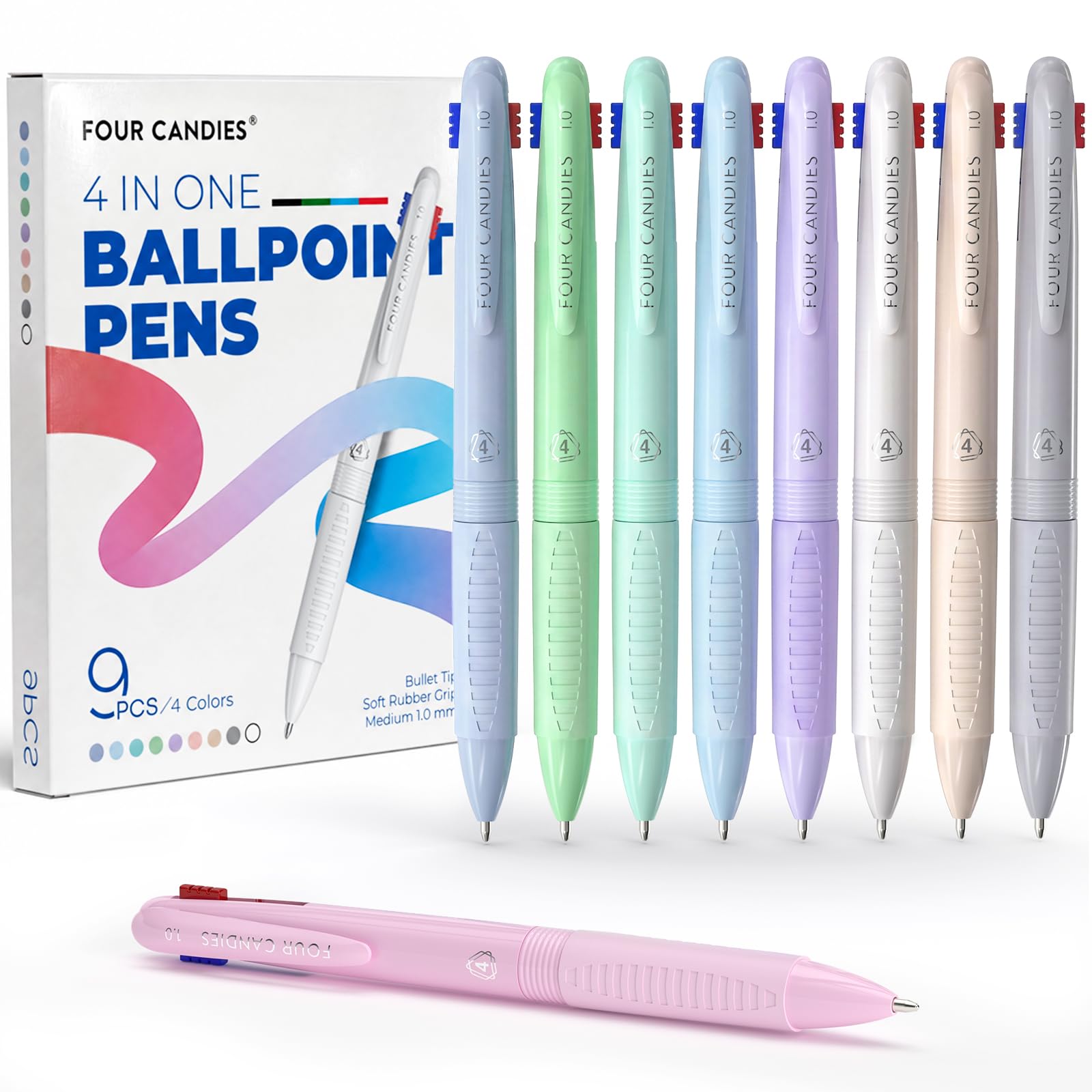 Amazon.com : Four Candies Multicolor Pens, 4-in-1 Colored Pen, 9