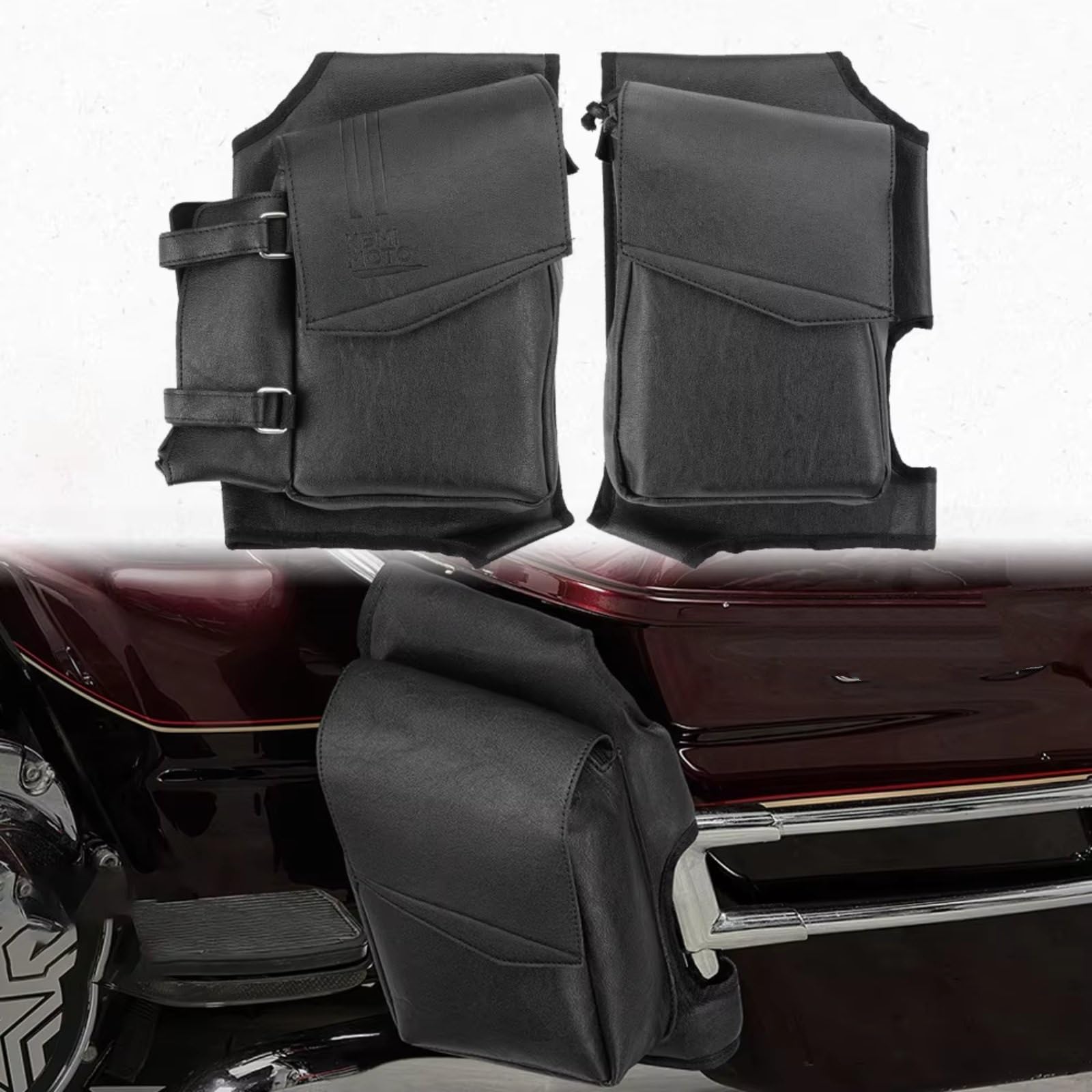 Motorradtasche Für Touring Für Road Für King Für Road Für Glide Für Electra Für Glide Motorrad-Satteltasche Mit Wasserflaschenhalter Packtasche Aufbewahrungstaschen