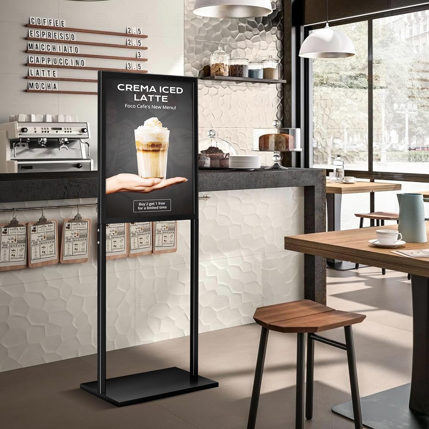 DISPLAYSWORKER Sign holder floor stand, heavy Duty Pedestal poster banner stand for display,18×24 inch slide-in double sided poster sign holder floor standing for board Display (Black, 18×24) - Image 9