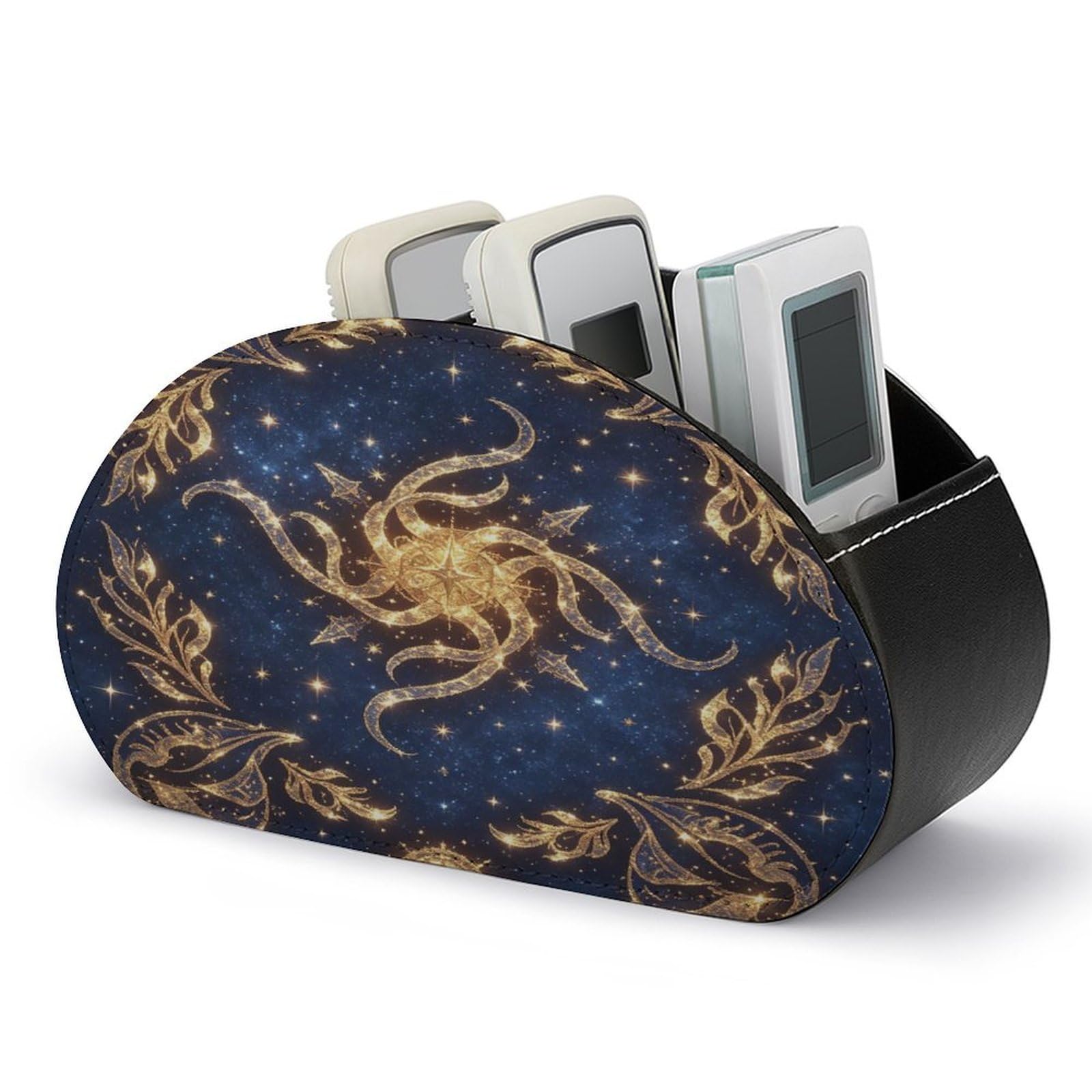 Btcowzrv Style Golden Celestial Remote Control Holder With 5 Compartments
