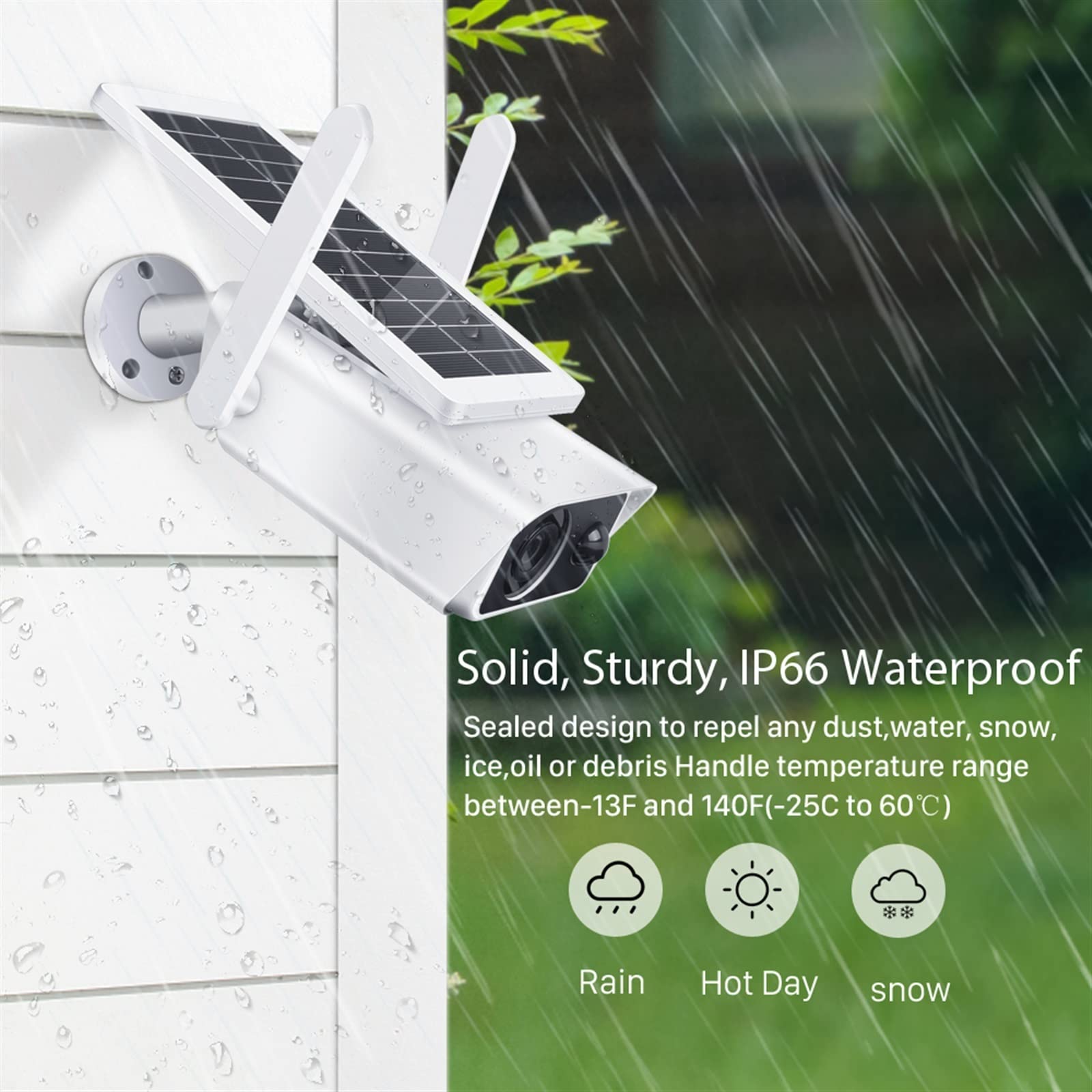 Telecamera Wifi Esterno, Telecamera di sicurezza esterna wireless HD 1080P Batteria ricaricabile solare Alimentazione IP Telecamere di sorveglianza Home Audio bidirezionale PIR ,Sicurezza, Antifurto(6