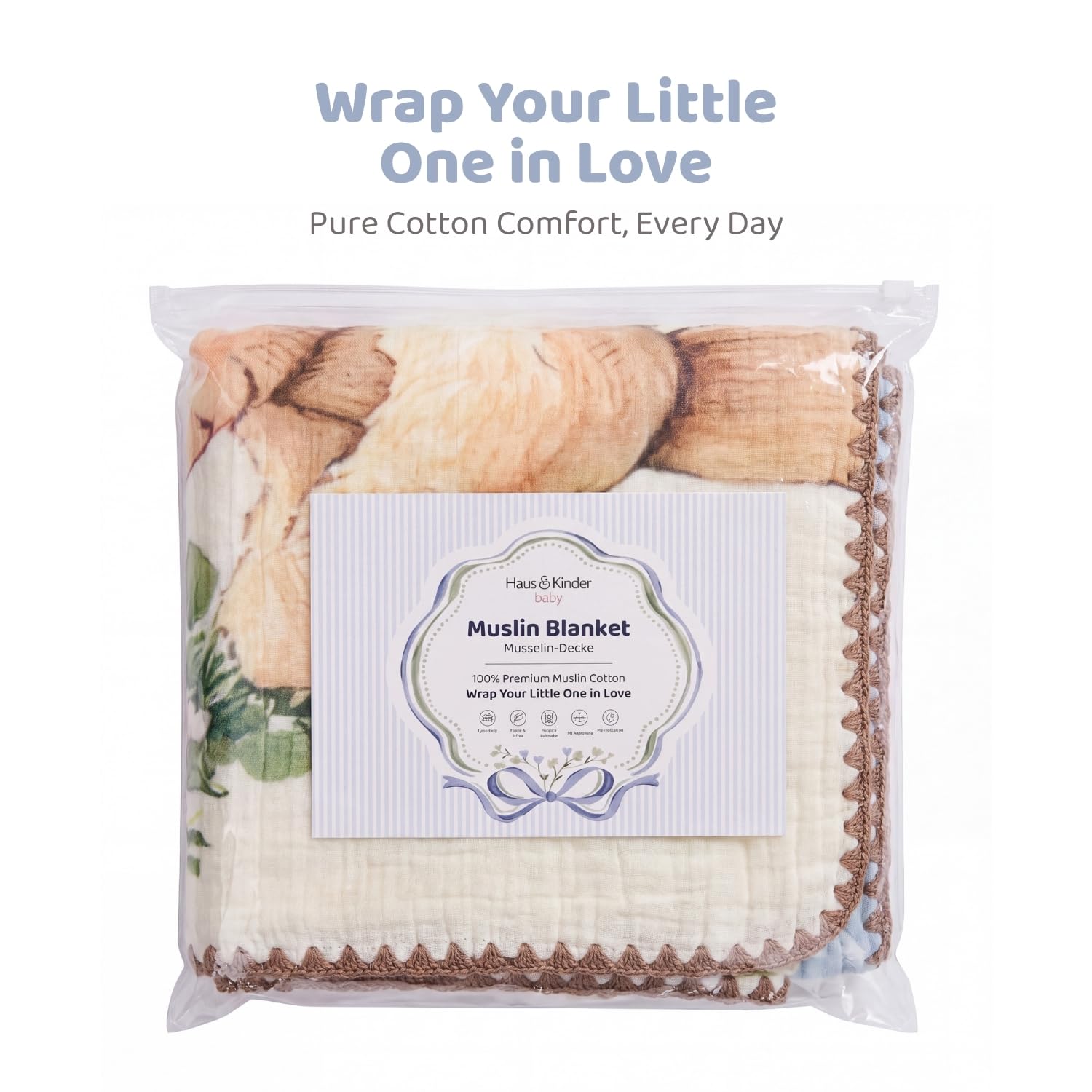 haus & kinder Muslin Blanket - Newborn Baby Blanket -5