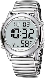 Atomic Digital Talking Watch British English Speaking Pleasant Male Voice Big Numbers Radio-conrtolled Watch for Elderly Or Blind People