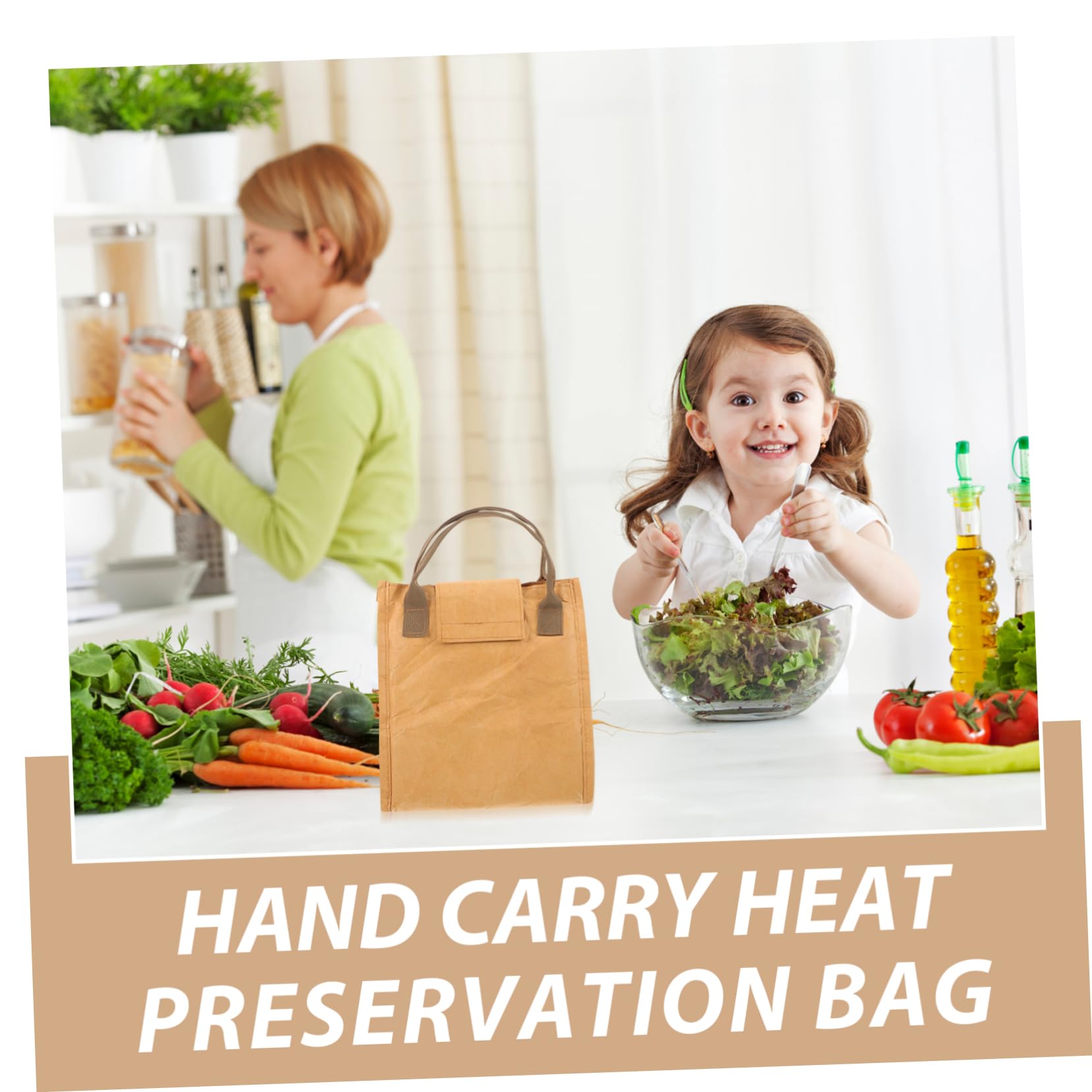 ABOOFAN 5St Bento-Tasche schultüte bürotasche purse Lunchpakete für Camping Camping-Wärmeisolierungstasche Erwachsener -Papier Thermotasche Lunchbox-Tasche Isoliertaschen Kraftpapier