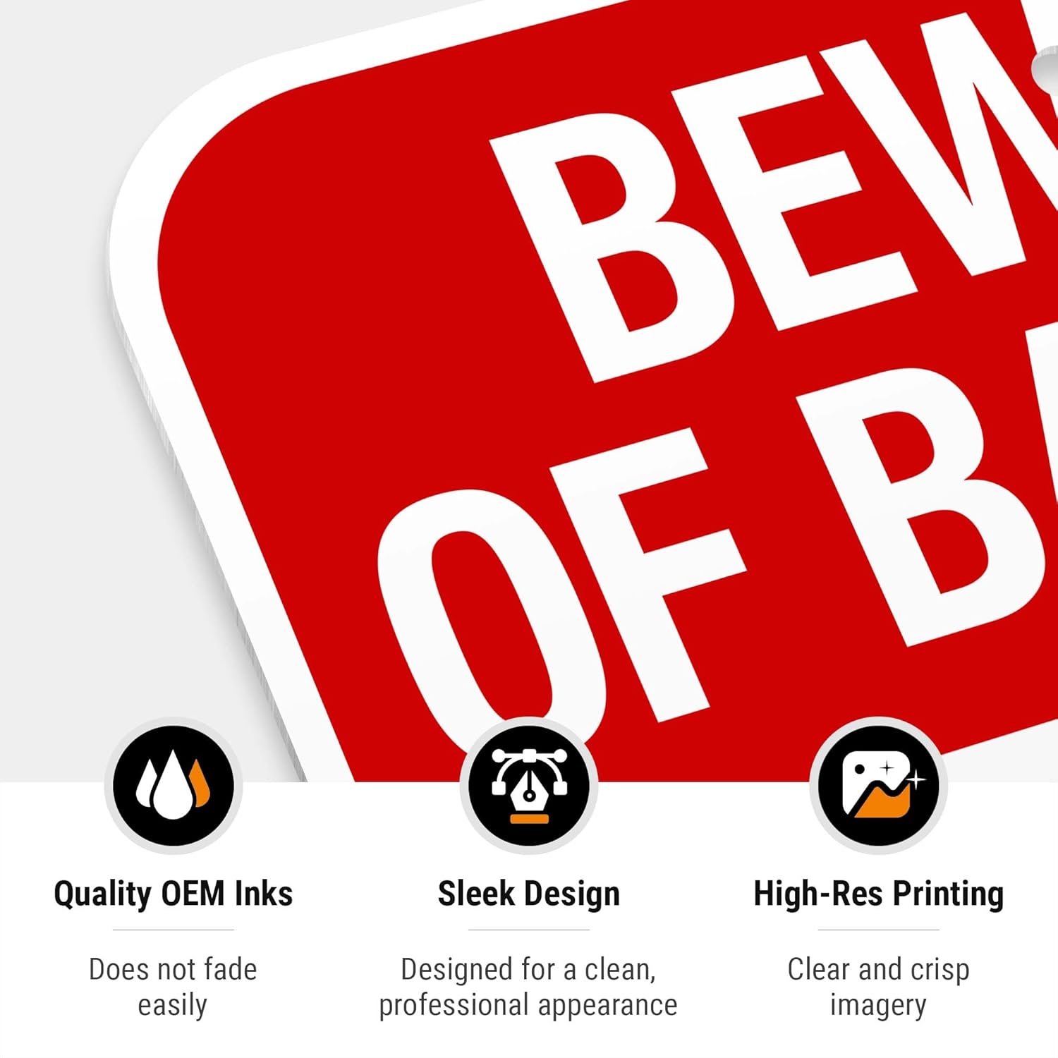 Beware of Bad Dog Dangerous Dog Does Not Bark Sign, 12x18 Inches, Rust Free .063 Aluminum, Fade Resistant, Made in USA