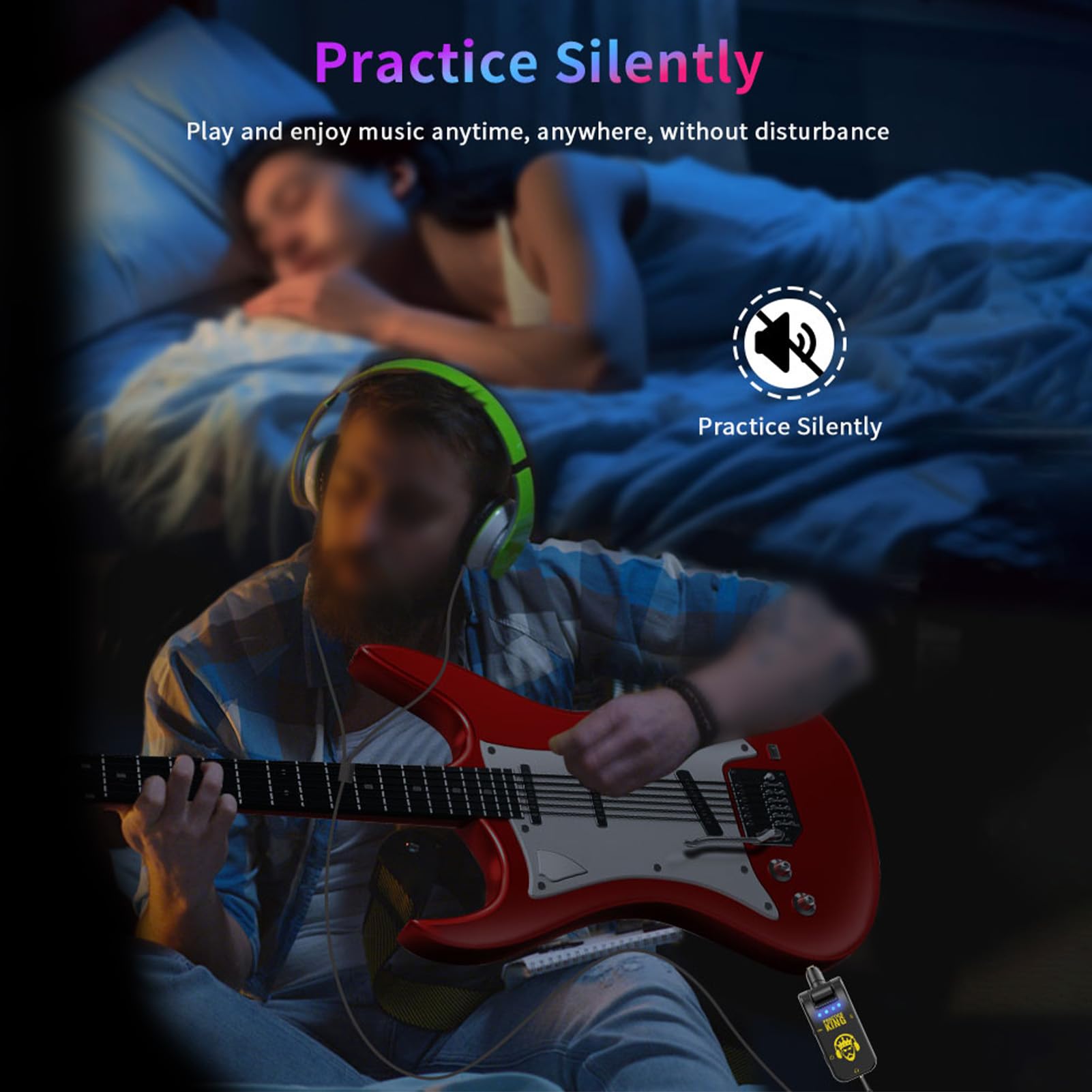 Btuty Silent Guitar Ear Amplifier, Rechargeable Headphone Amp with 50H Use Time, Multifunctional USB Audio Interface - Image 2