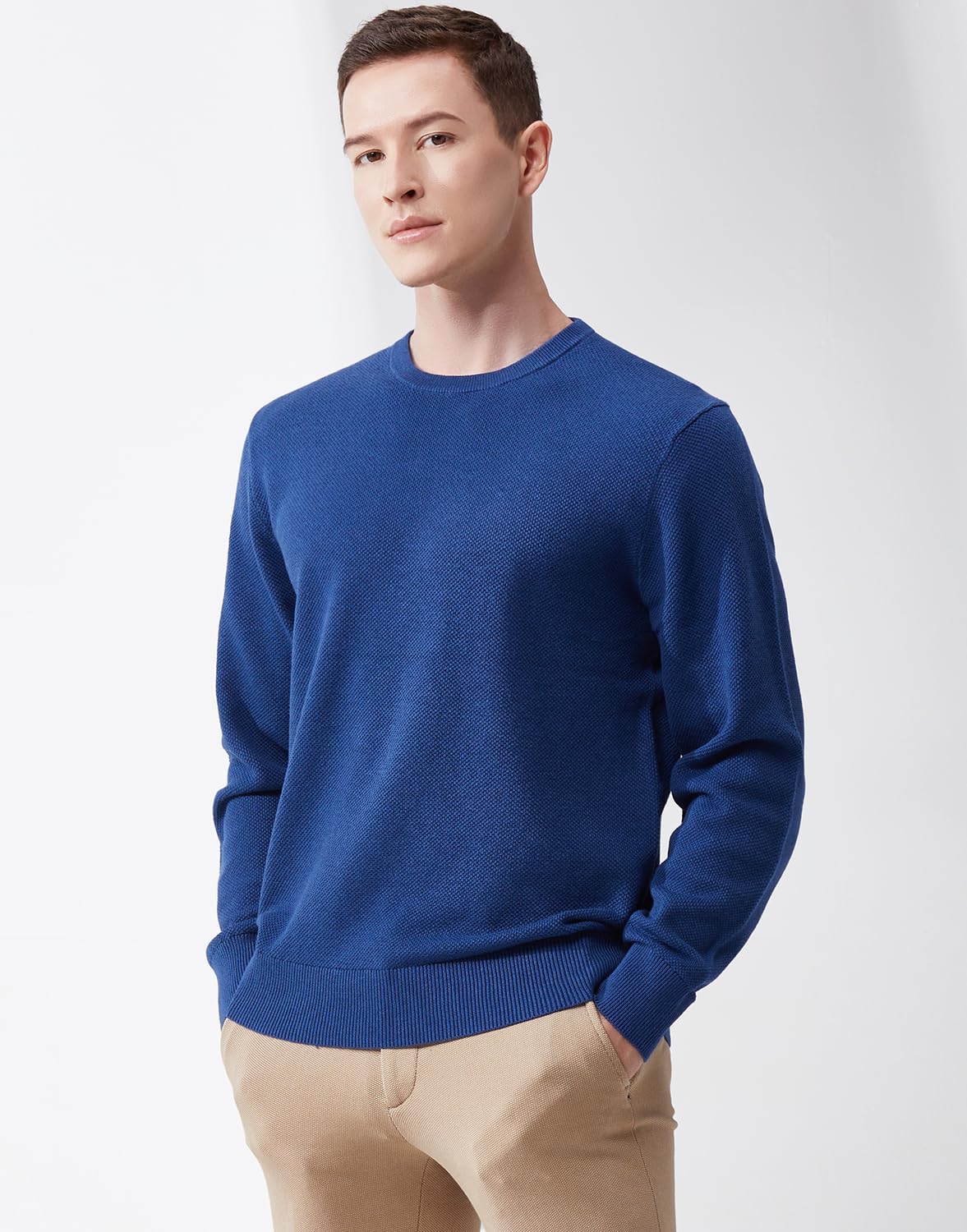 Men's Slim Fit Casual Long Sleeve Crewneck Pullover Sweater