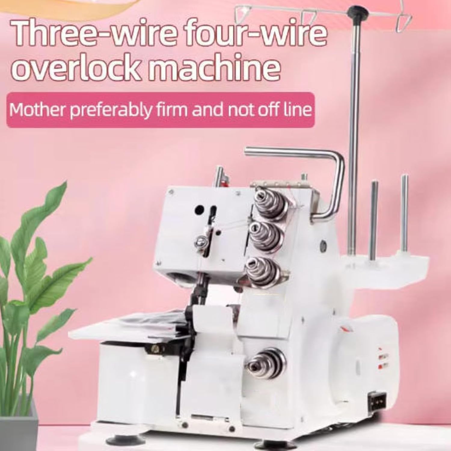 Máquina De Coser Overlock Eléctrica De Alta Resistencia, Remalladora De Puntada De Cobertura Rosa para Adultos, Grosor Máximo De Costura De 3,5 Mm, Ancho De Overlock De 4 Mm/5 Mm. White