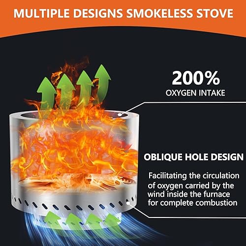 Miniatura 18 de Hoguera de mesa de 9.7 x 7.1 pulgadas, estufa de campamento de bajo humo para fogatas de combustión segura al aire libre, pellets de combustible