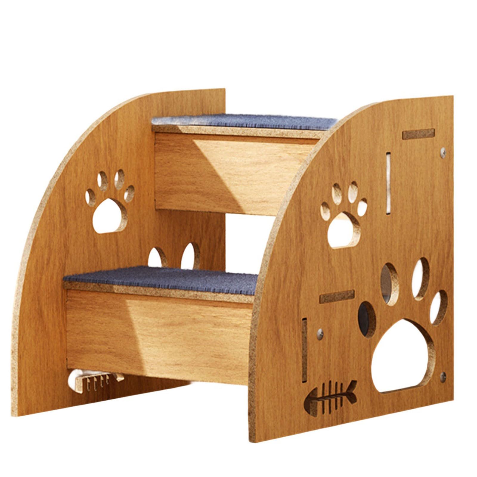 Escalier pour animaux domestiques anti-chute marches tapis bois stable
