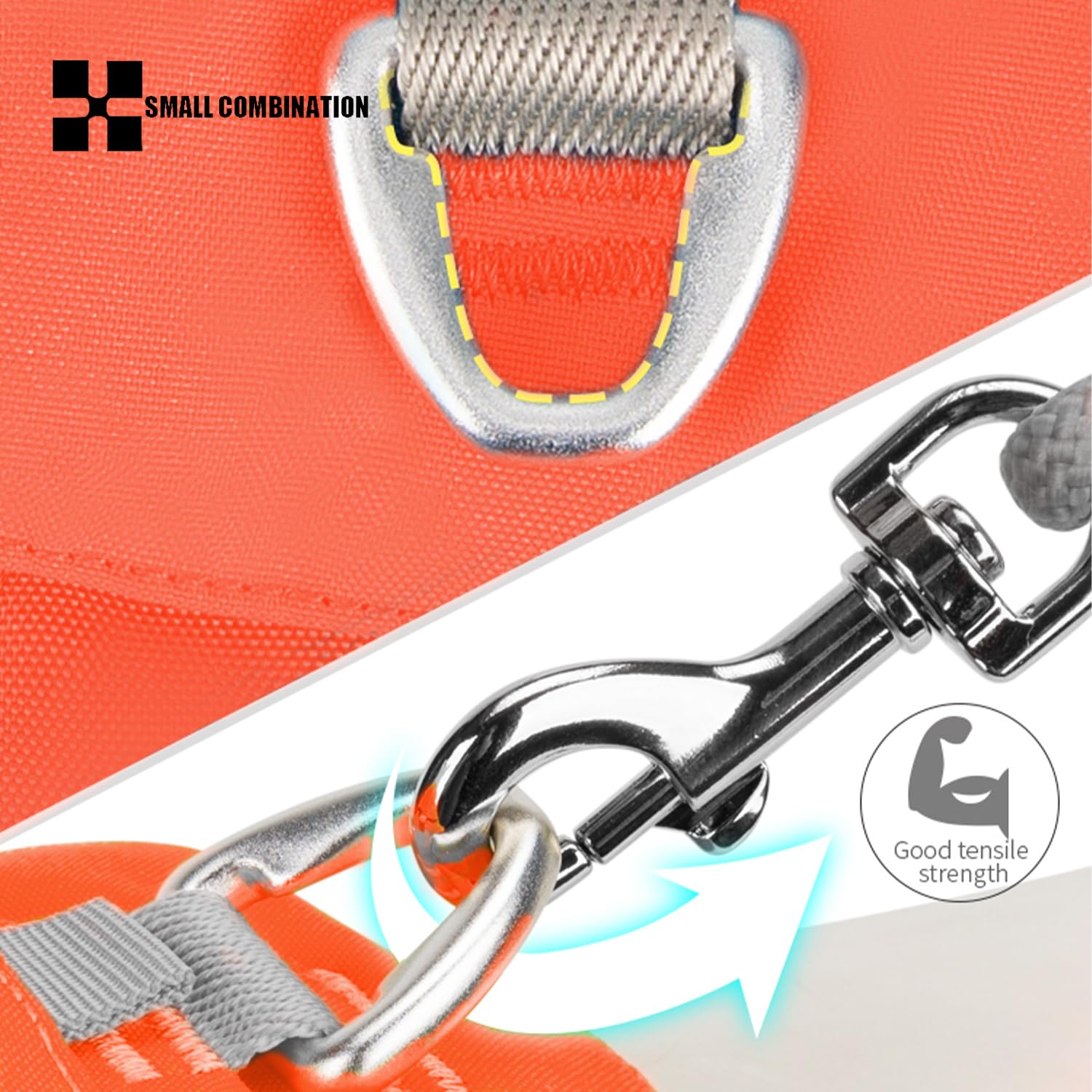 Small Combination Dog Harness Dog pocket Harness Adjustable, Turquoise (Orange, L) - Image 4
