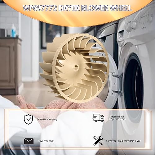Miniatura 6 de 2025 Upgraded 697772 WP697772 Dryer Blower Wheel For Whirlpool Maytag Kenmore Dryer Blower Part Replace AP6010627 PS11743811 687613 PS384381