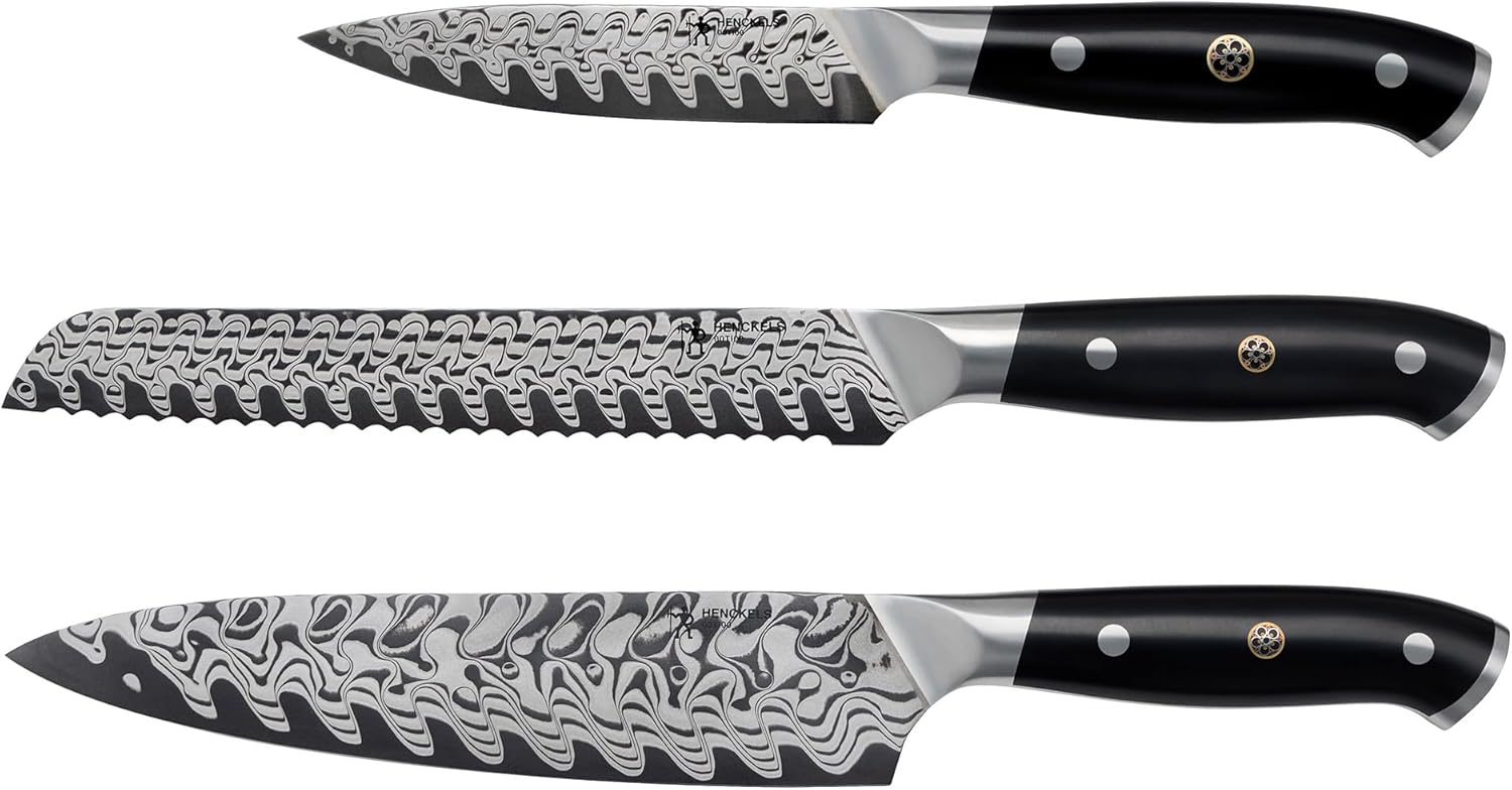 HENCKELS Compass Damascus 3-pc Starter Damascus Knife Set