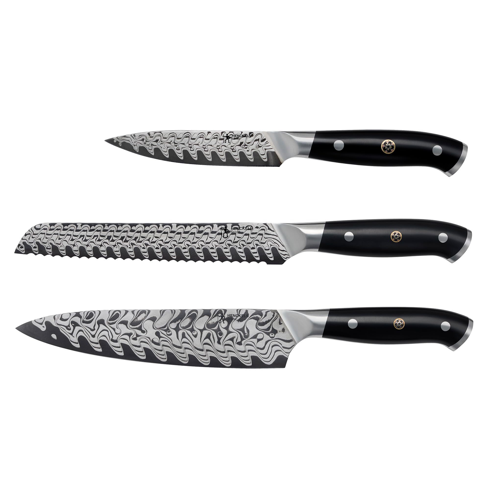 HENCKELS Compass Damascus 3-pc Starter Damascus Knife Set